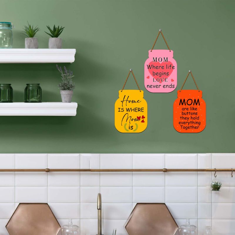 Wooden Wall Hanging for Mom  Jar Shaped Wall Plaques